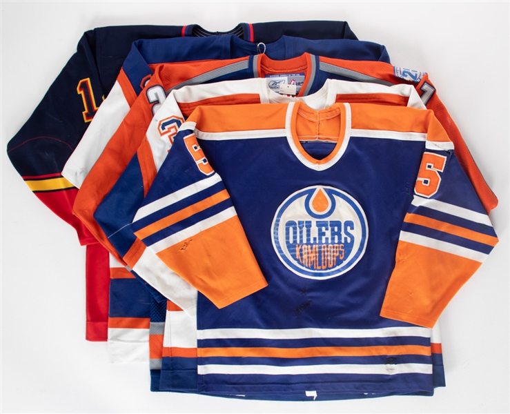 WHL Kamloops Oilers/Blazers 1982 to 2017 Game-Worn Jersey Collection of 6 
