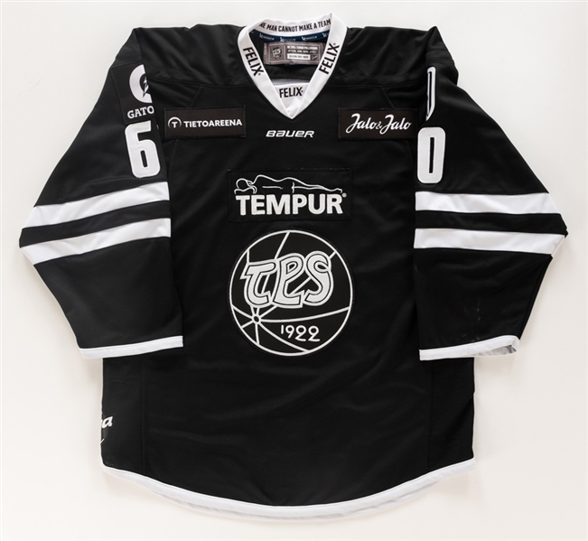 Juraj Slafkovskys 2021-22 Finnish Elite League TPS Turku Game-Worn Jersey with Team LOA