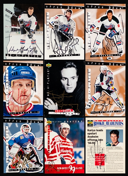 1994-95 Upper Deck Be A Player Hockey Complete Autographed 177-Card Set Plus 180-Card Regular Set and Insert Sets (Gretzky’s 99 All-Stars, Up Close & Personal)