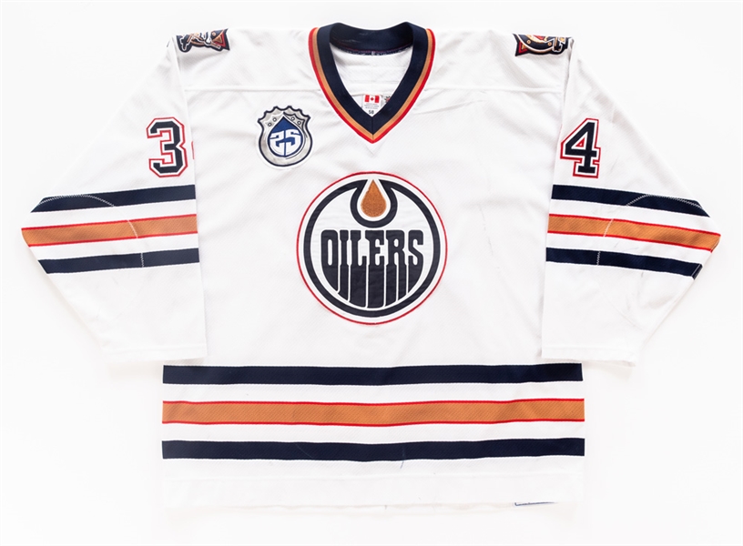 Fernando Pisanis 2003-04 Edmonton Oilers Signed Game-Worn Jersey with LOA - 25th Patch! - Photo-Matched!