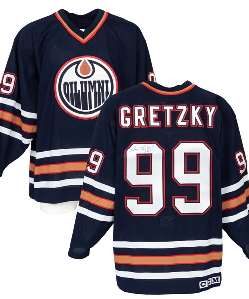 Wayne Gretzkys Signed 1999 Edmonton Oilers "Boys on the Bus" Reunion Jersey with JSA Auction LOA