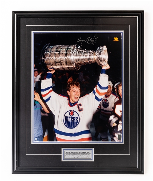 Wayne Gretzky Signed Edmonton Oilers "1985 Stanley Cup" Limited-Edition Framed Photo Display #3/99 with WGA COA (28" x 34")
