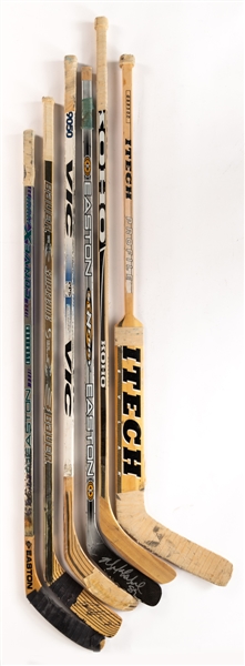 Edmonton Oilers Game-Used Stick Collection of 12 including Tugnutt, Richardson, Mellanby and Buchberger