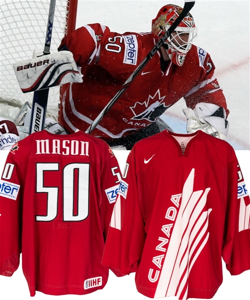 Chris Masons 2010 IIHF World Championships Team Canada Game-Worn Jersey with Hockey Canada LOA - Photo-Matched!