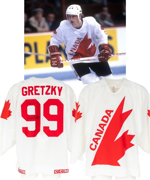 Wayne Gretzky Signed "Canada Cup" Team Canada Pro On-Ice Captain’s Jersey with Shawn Chaulk LOA