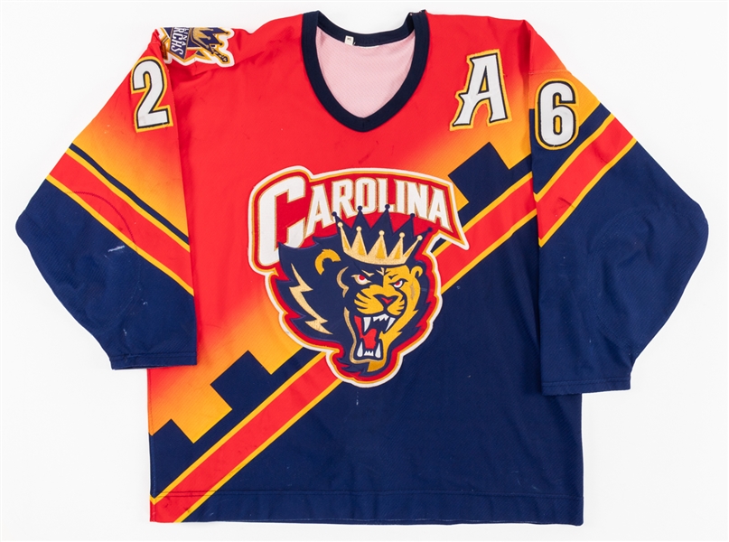 Todd Harkins 1995-96 AHL Carolina Monarchs Game-Worn Alternate Captains Jersey