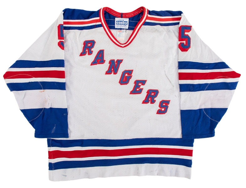 Shaun Sabols 1991-92 AHL Binghamton Rangers Game-Worn Jersey - Nice Game Wear! - Team Repairs!