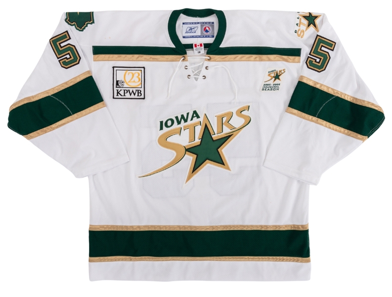 Garrett Burnetts 2005-06 AHL Iowa Stars Inaugural Season Game-Issued Jersey