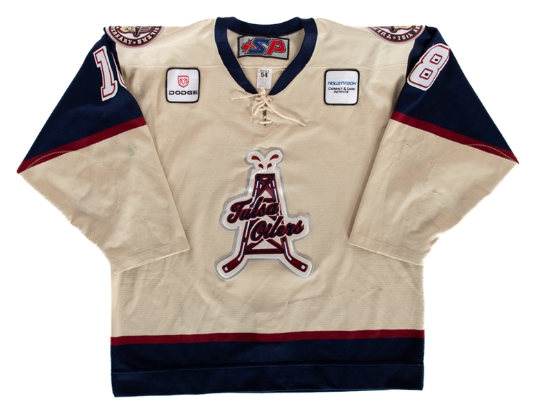 Justin Togiais 2006-07 CHL Tulsa Oilers Game-Worn Jersey - 15th Anniversary Patches!