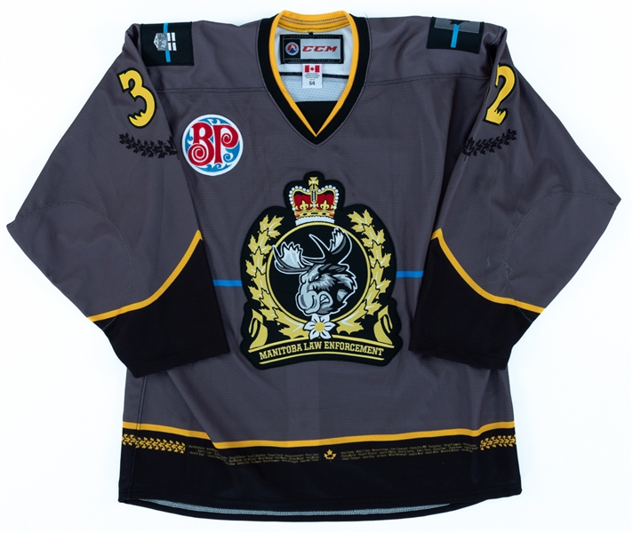 Jansen Harkins 2017-18 AHL Manitoba Moose "Law Enforcement Appreciation" Game-Worn Jersey 