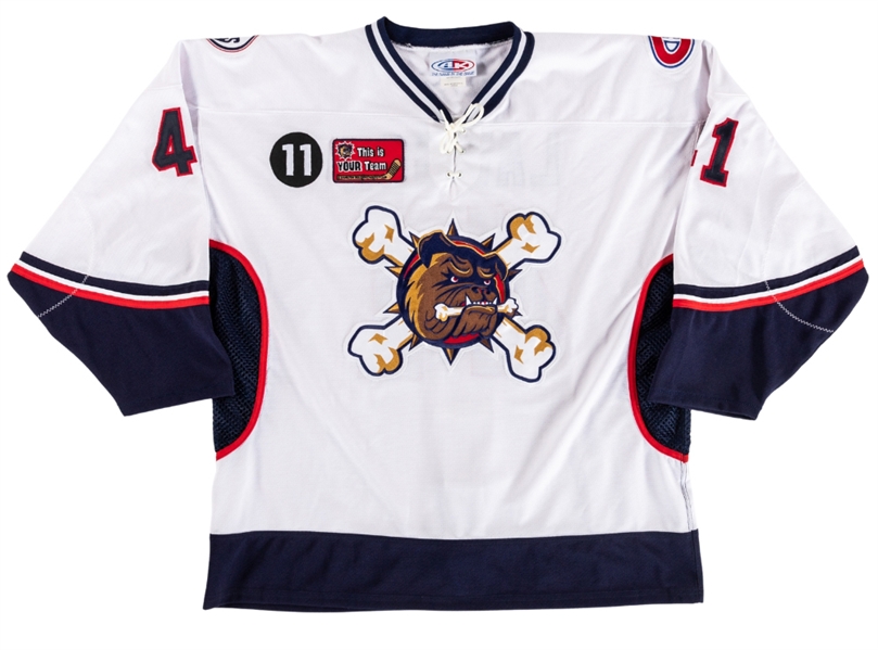 Lucas Lawsons 2005-06 AHL Hamilton Bulldogs "10th Anniversary" Game-Issued Jersey