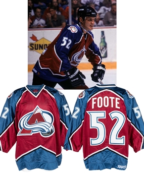 Adam Footes 1997-98 Colorado Avalanche Pre-Season Game-Worn Jersey with Team COA