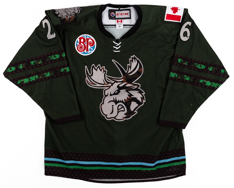 Jansen Harkins 2018-19 AHL Manitoba Moose "Military Appreciation Night" Game-Worn Jersey 