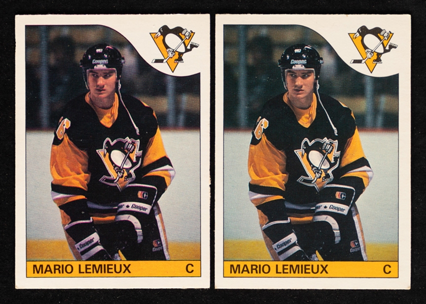 HOFer Mario Lemieux Hockey Cards (19) Including 1985-86 O-Pee-Chee #9 Rookie Cards (2)