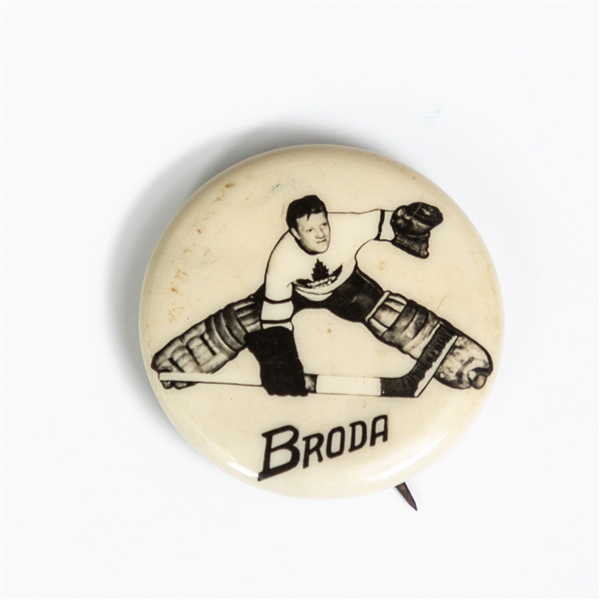 Scarce Turk Broda 1948 Toronto Maple Leafs Pep Cereal Pin