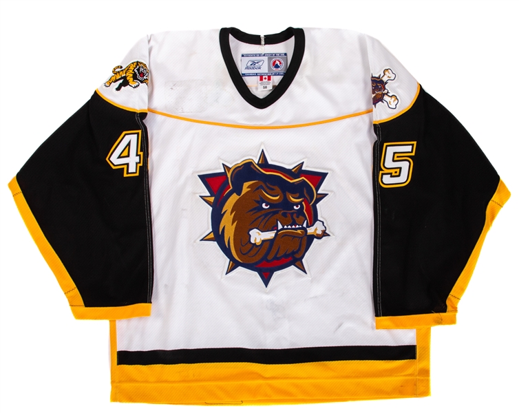 Dan Syvrets 2005-06 AHL Hamilton Bulldogs "Ticat" Game-Worn Jersey with Team COA