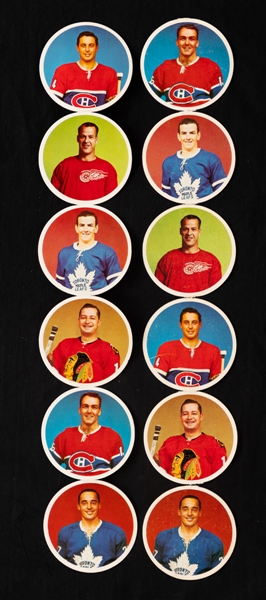1962-63 El Producto Complete Sets of 6 Hockey Coasters (2) Including Undetached Set