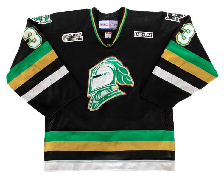 Brandon Prusts 2003-04 OHL London Knights Signed Game-Worn Jersey with Team LOA - 269 PIMs Season!