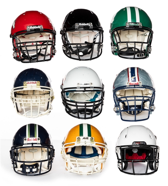 CFL 1990s to 2010s Game-Worn Helmet Collection of 9