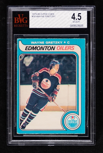 1979-80 O-Pee-Chee Hockey Card #18 HOFer Wayne Gretzky Rookie - Graded Beckett 4.5