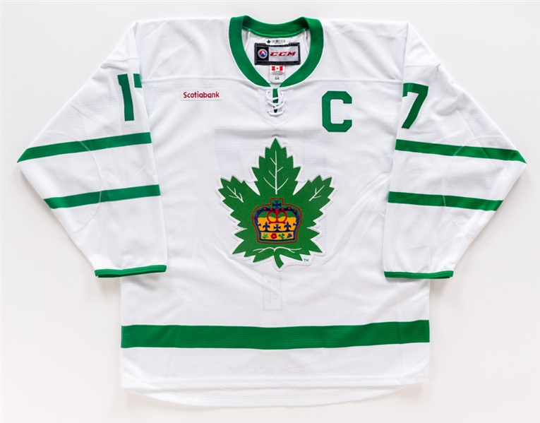 Richard Clunes 2021-22 AHL Toronto Marlies "St. Patricks Day" Game-Worn Captains Jersey with AHL COA 