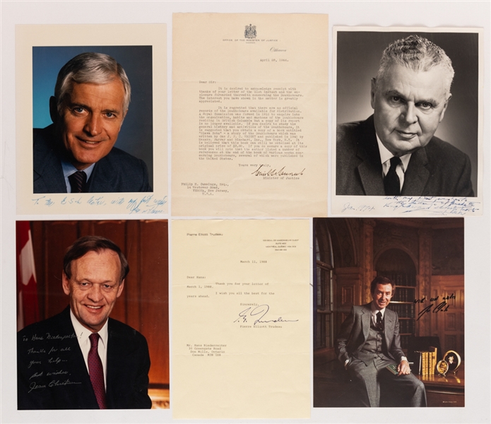 Canadian Prime Ministers Signed Letter and Photo Collection of 26 