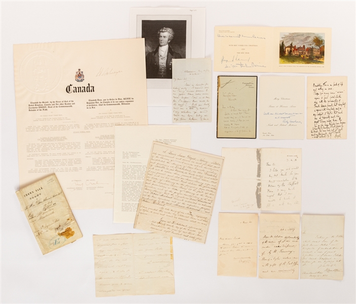 19th/20th Century Governor Generals of Canada Signed Documents and Letters Collection including Victor Cavendish, James Bruce and John Lambton 