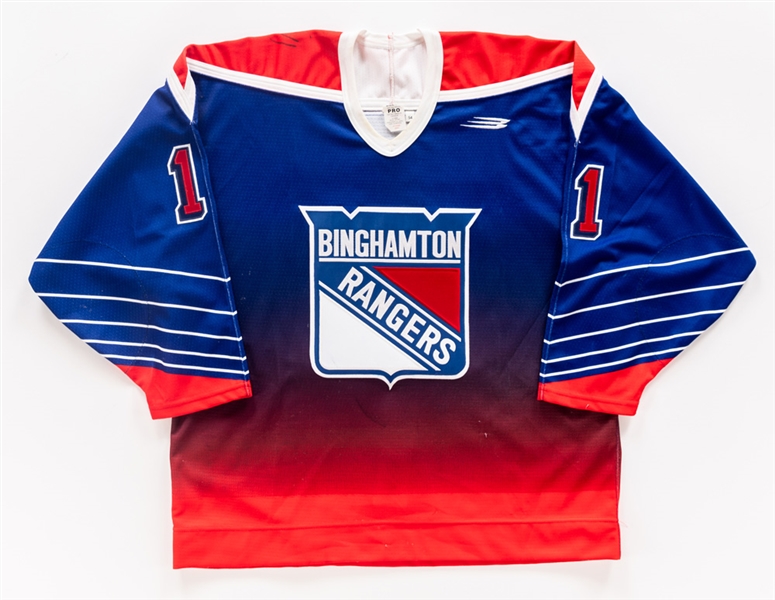 Vladimir Vorobievs 1996-97 AHL Binghamton Rangers Signed Game-Worn Jersey - 1 Game Style! - Final AHL Season! 