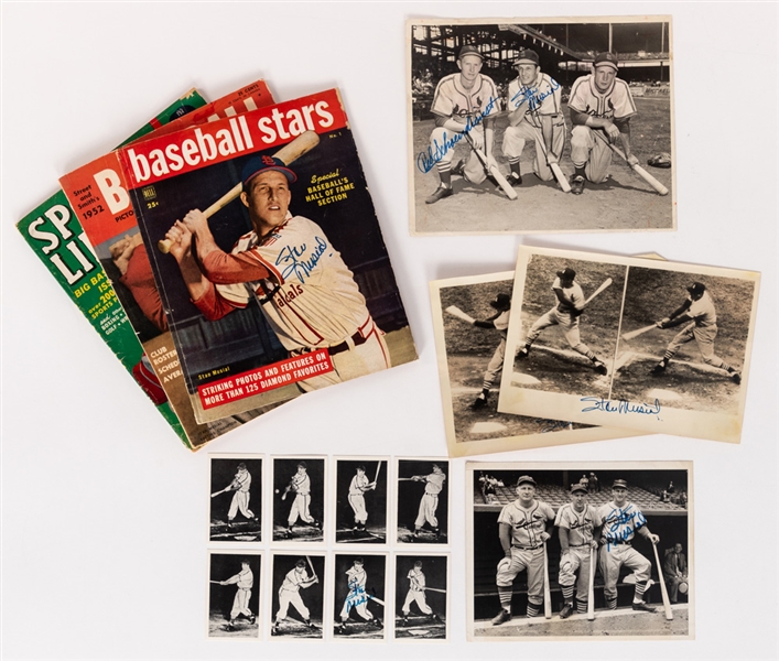 Stan Musial Signed Photos, Magazines & Misc. Items Collection with JSA Auction LOA