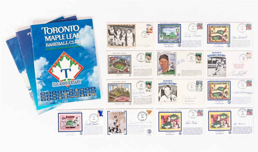 Baseball Signed FDCs/Commemoratives & Multi-Signed Programs Collection with JSA Auction LOA