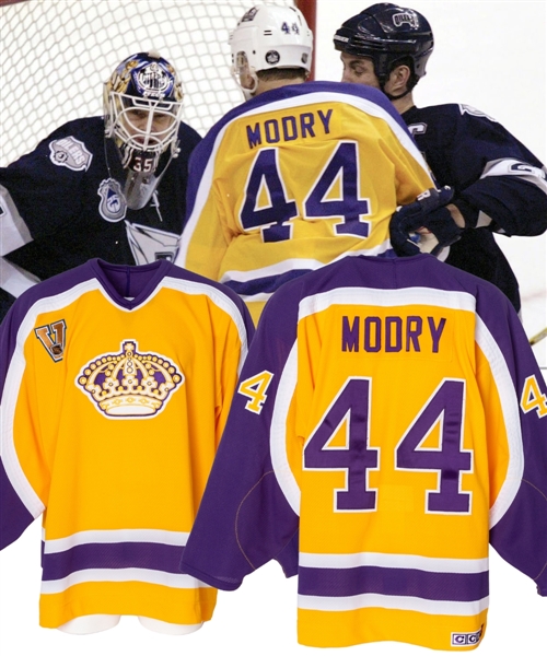 Jaroslav Modrys 2003-04 Los Angeles Kings "Vintage" Game-Worn Jersey - Photo-Matched!