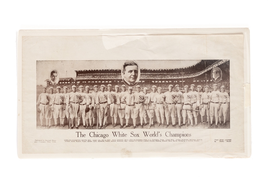 Elusively Rare 1917 M114 Chicago White Sox Baseball Magazine Supplement Poster (8 1/2" x 16")