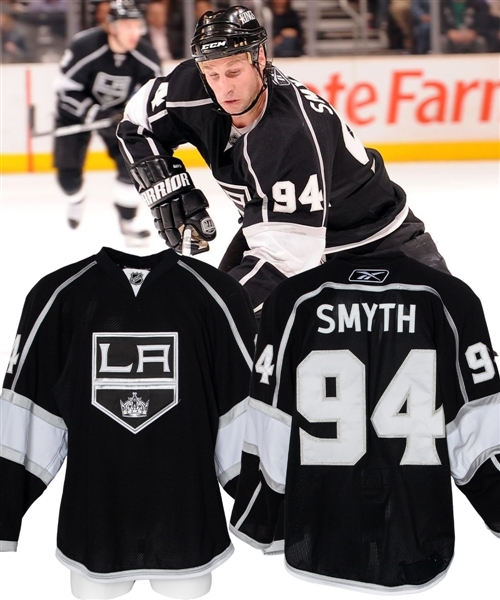 Ryan Smyths 2009-10 Los Angeles Kings Game-Worn Third Jersey with Team COA and Additional Documents - Photo-Matched!