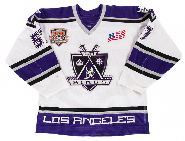 Steve Heinzes 2001-02 Los Angeles Kings Game-Worn Jersey with Team LOA - AM Patch! - 2002 NHL All-Star Game Patch!