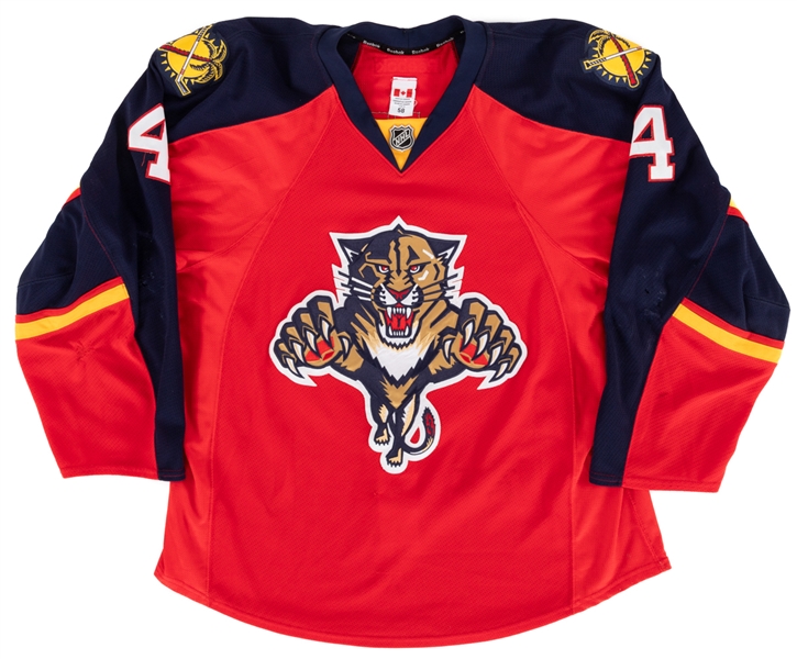 Keaton Ellerbys 2011-12 Florida Panthers Game-Worn Jersey - Team Repairs!