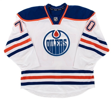 Luke Colemans 2017-18 Edmonton Oilers "Young Star Classic" Game-Worn Jersey with LOA 