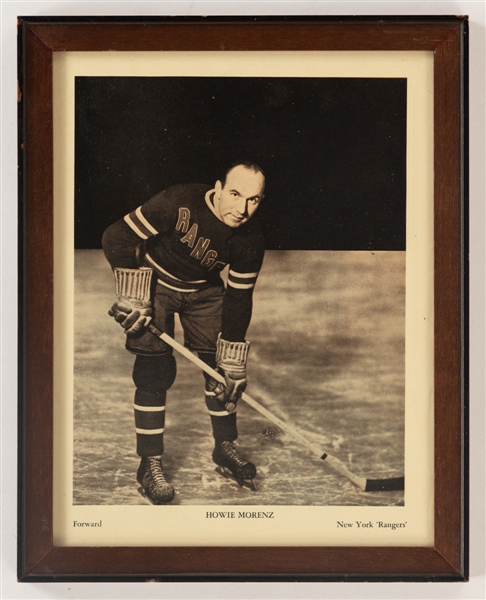 1928-29 Montreal Maroons, 1933-34 & 1945-46 Montreal Canadiens Team Pictures Plus Howie Morenz New York Rangers Framed Photo 