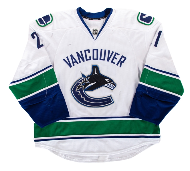 Mason Raymonds 2011-12 Vancouver Canucks Game-Worn Jersey with Team COA - Team Repairs!