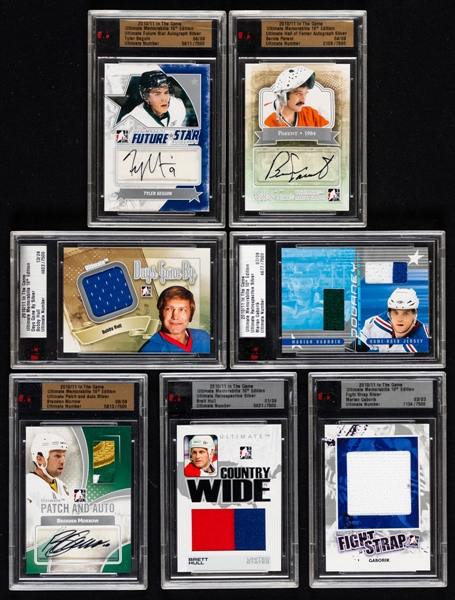 2005-06 to 2014-15 ITG Ultimate Memorabilia 6th to 14th Editions Hockey Card Collection of 73 Including Memorabilia and Autograph Cards