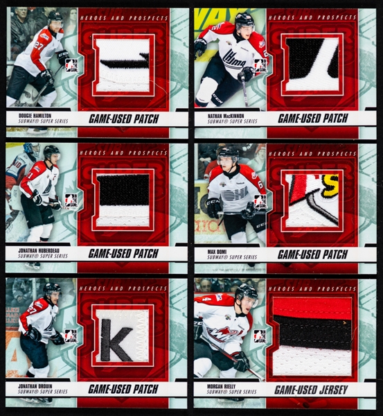2012-13 In The Game Heroes and Prospects Jersey and Patch Card Collection of 63 Including Drouin, Domi, Rielly, Hamilton, Scheifele, Binnington and Others