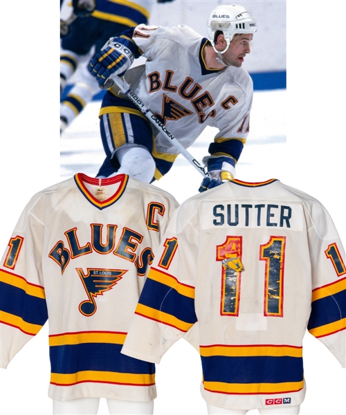 Brian Sutters 1986-87 St. Louis Blues Game-Worn Captains Jersey