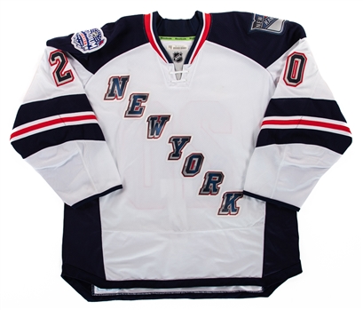 Chris Kreiders 2014 NHL Stadium Series New York Rangers Warm-Up Worn Jersey with NHLPA LOA
