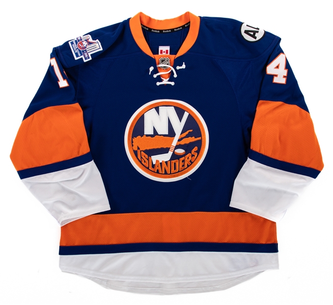 Thomas Hickeys 2015-16 New York Islanders Game-Worn Jersey - Al Arbour and Inaugural Season Brooklyn Patches!