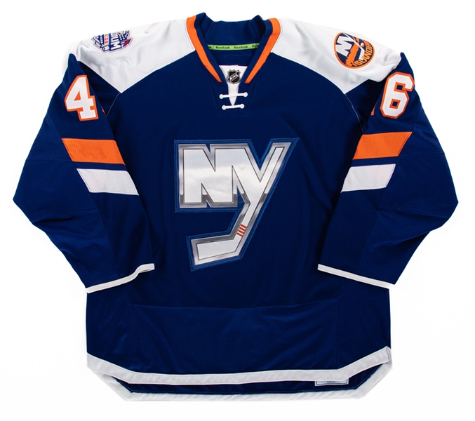 Matt Donovans January 19th 2014 New York Islanders Stadium Series Game-Worn Second Period Rookie Season Jersey