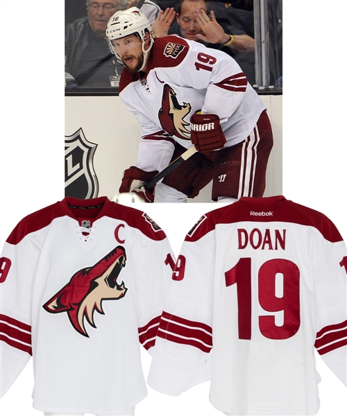 Shane Doans 2011-12 Phoenix Coyotes Stanley Cup Playoffs Game-Worn Captains Jersey with Team LOA - Photo-Matched to 2012 Western Conference Finals!