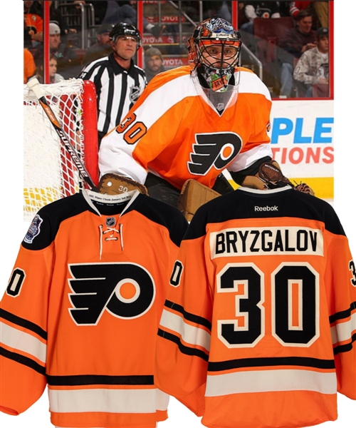 Ilya Bryzgalovs 2012 NHL Winter Classic Philadelphia Flyers Game-Worn 2nd Period Jersey with LOA