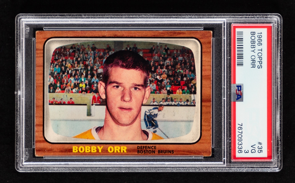 1966-67 Topps Hockey Card #35 HOFer Bobby Orr Rookie - Graded PSA 3