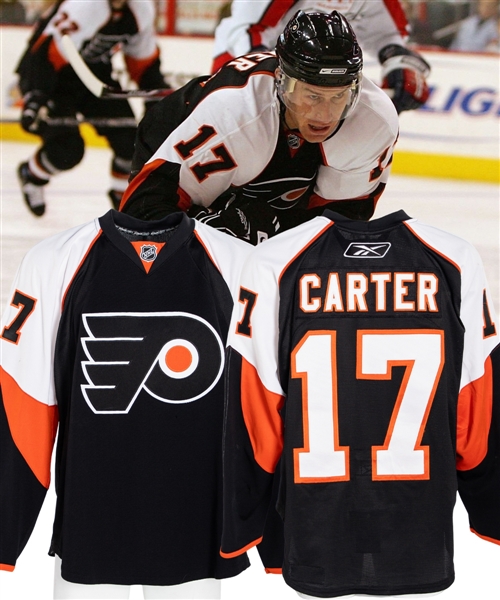 Jeff Carters 2007-08 Philadelphia Flyers Game-Worn Jersey with LOA - Photo-Matched! 