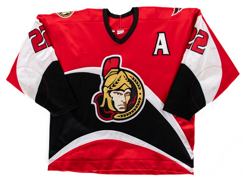 Shaun Van Allens 1998-99 Ottawa Senators Game-Worn Alternate Captain’s Third Jersey with Team COA