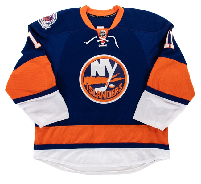 Brian Rolstons 2011-12 New York Islanders Game-Issued Jersey with Team LOA - 40th Season Patch!